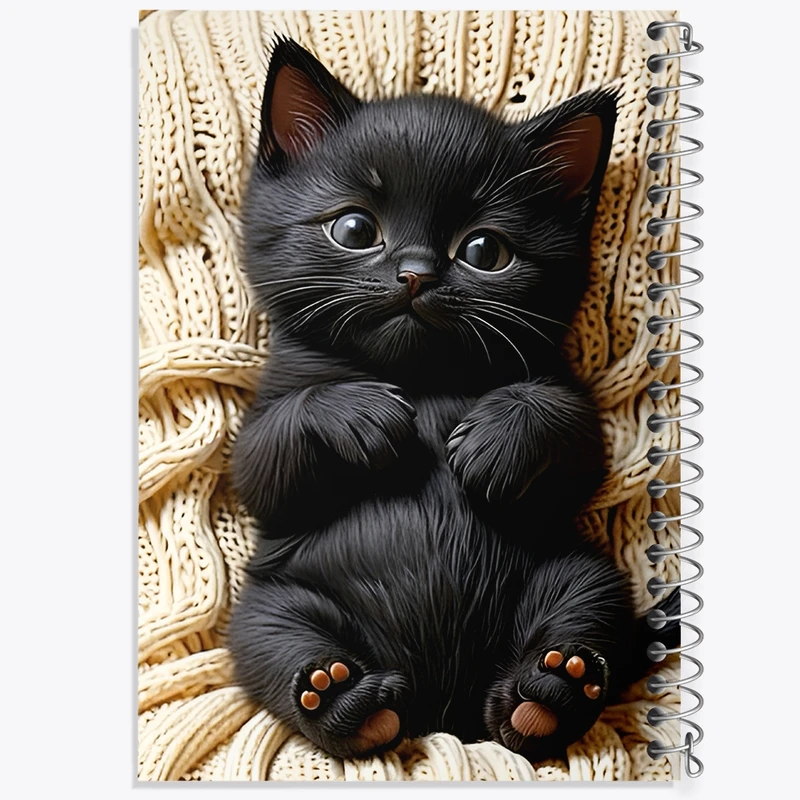 دفتر شطرنجی 50 برگ خندالو طرح بچه گربه سیاه کد F12569