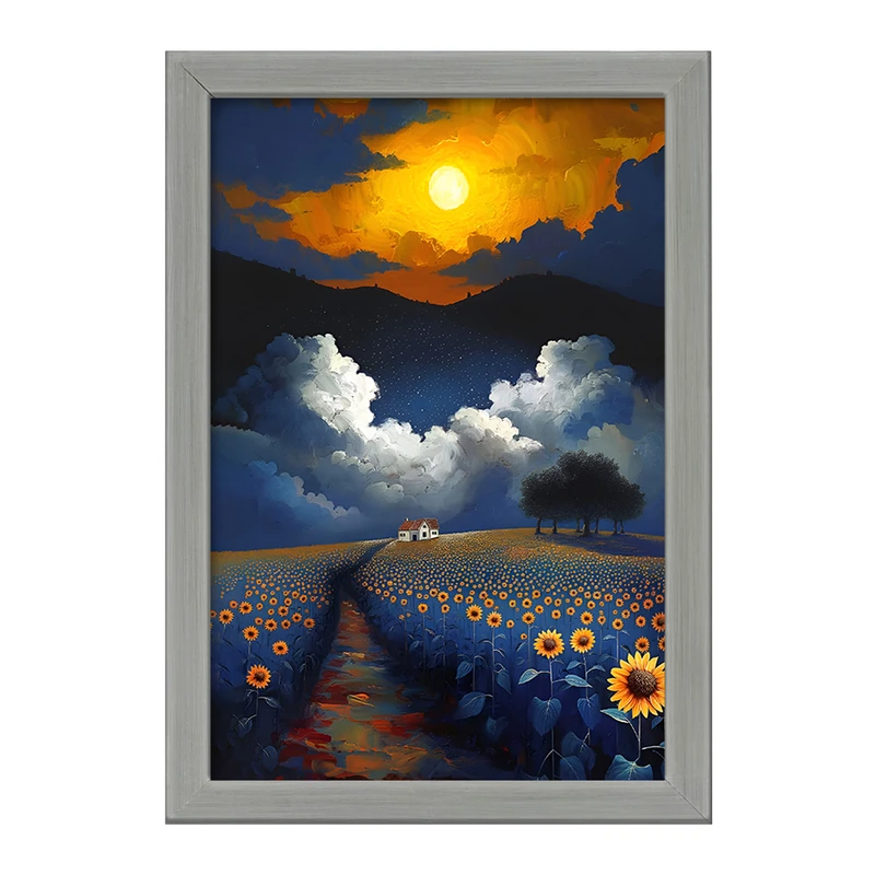 تابلو خندالو طرح مزرعه آفتابگردان کد F5089