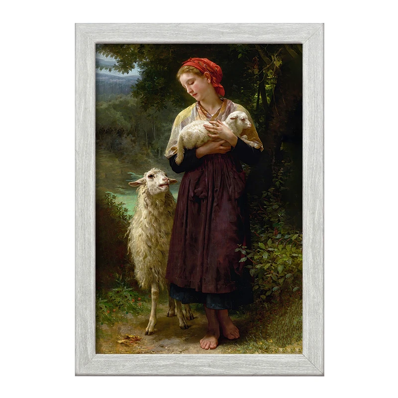 تابلو خندالو طرح نقاشی بره تازه متولد شده اثر ویلیام بوگرو کد F12229