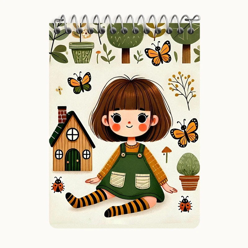 دفتر یادداشت 50 برگ خندالو طرح دخترانه کیوت کد N5375