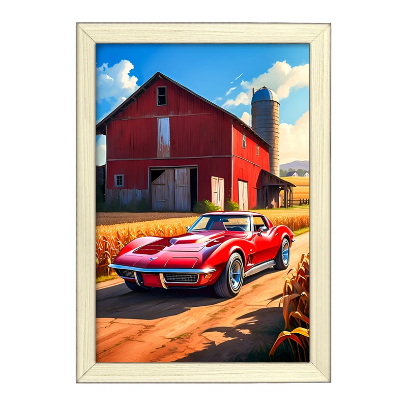 تابلو خندالو طرح ماشین و مزرعه کد F11674