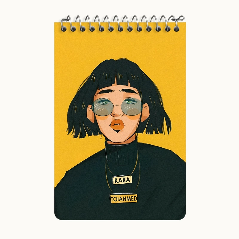 دفتر یادداشت 50 برگ خندالو طرح دختر مدرن کد F10958