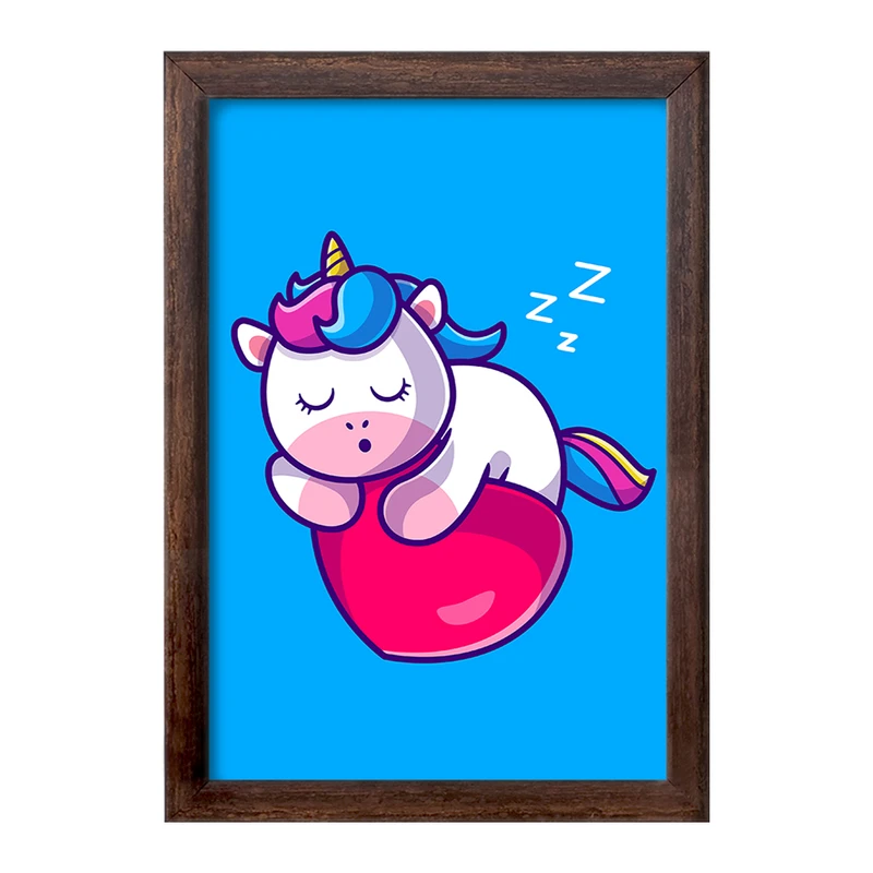 تابلو خندالو طرح اسب تک شاخ یونیکورن  کد 3825