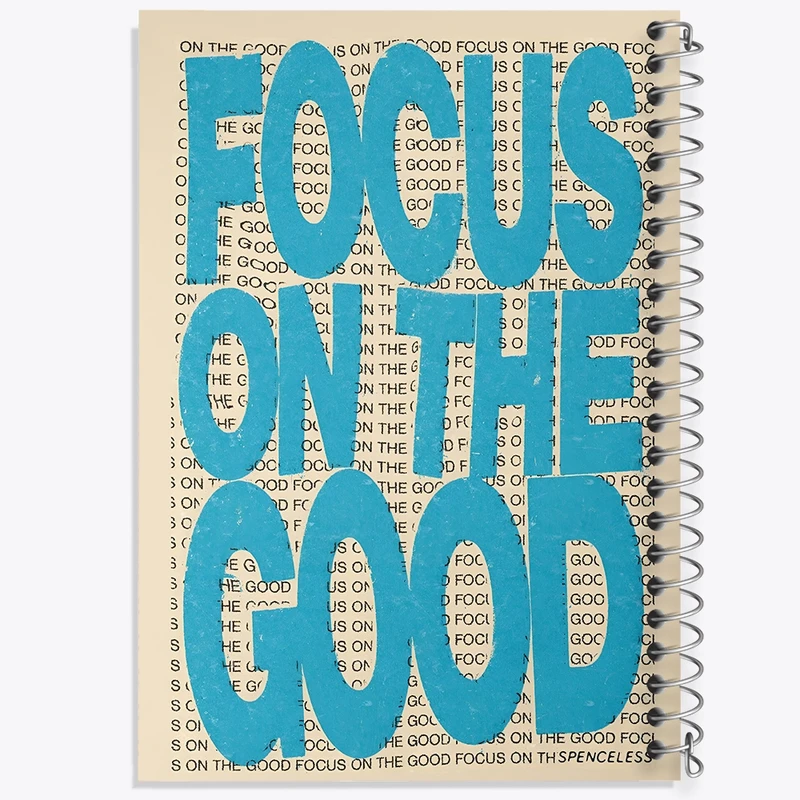 دفتر شطرنجی 50 برگ خندالو طرح Focus On The Good کد F3887