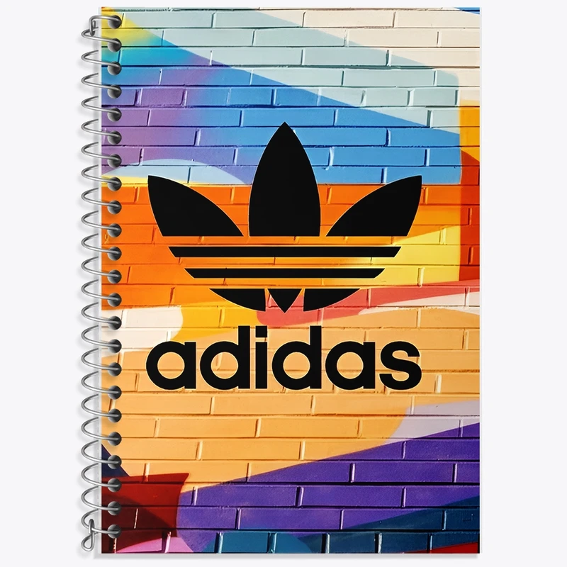 دفتر زبان 50 برگ خندالو مدل سه خط طرح آدیداس (Adidas) کد F10509