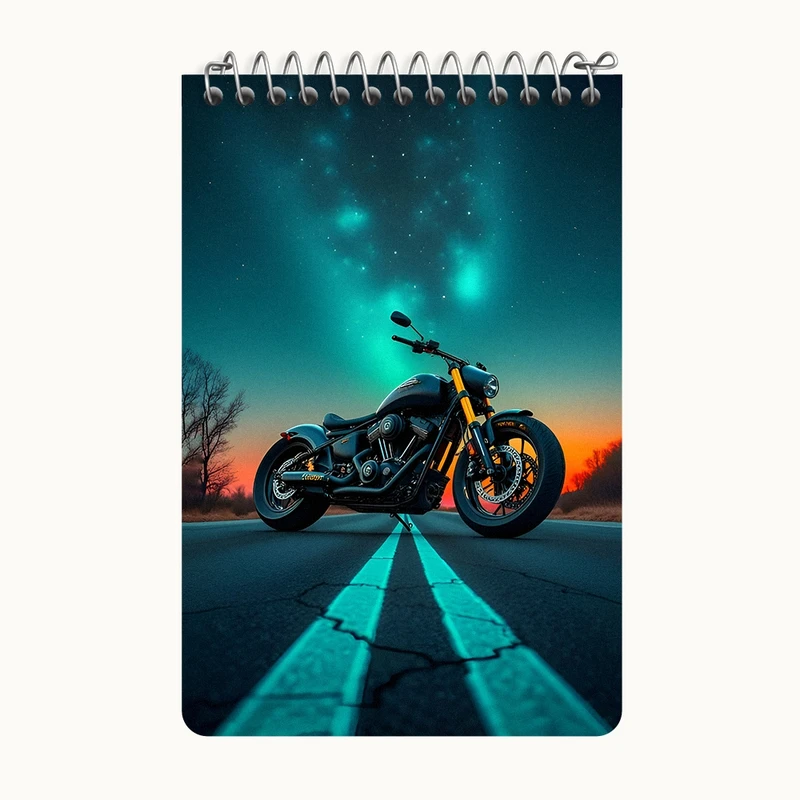 دفتر یادداشت 50 برگ خندالو طرح موتور سیکلت کد F12595