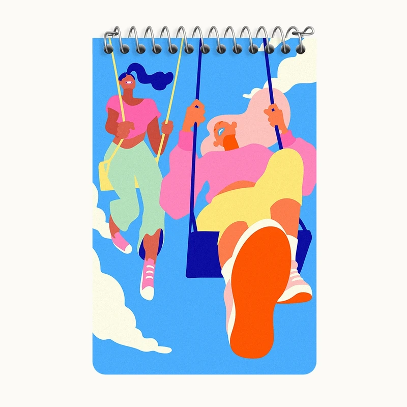 دفتر یادداشت 50 برگ خندالو طرح دختران شاد کد F8856