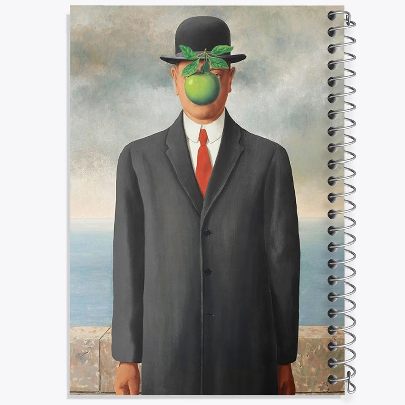 دفتر لیست خرید 50 برگ خندالو طرح نقاشی پسر انسان اثر رنه ماگریت کد F12440