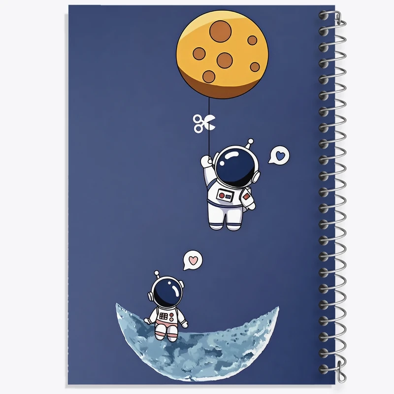 دفتر ژورنال نویسی 50 برگ خندالو مدل نقطه ای طرح فضانورد کد F3790