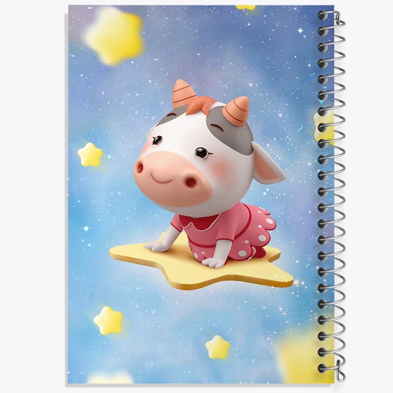 دفتر طراحی 50 برگ خندالو طرح گاو  کد 3410