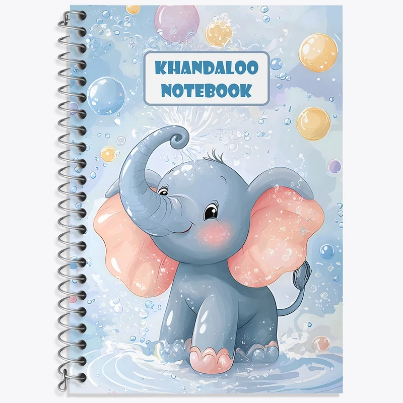 دفتر زبان 50 برگ خندالو مدل سه خط طرح فیل کوچولو کد N6910