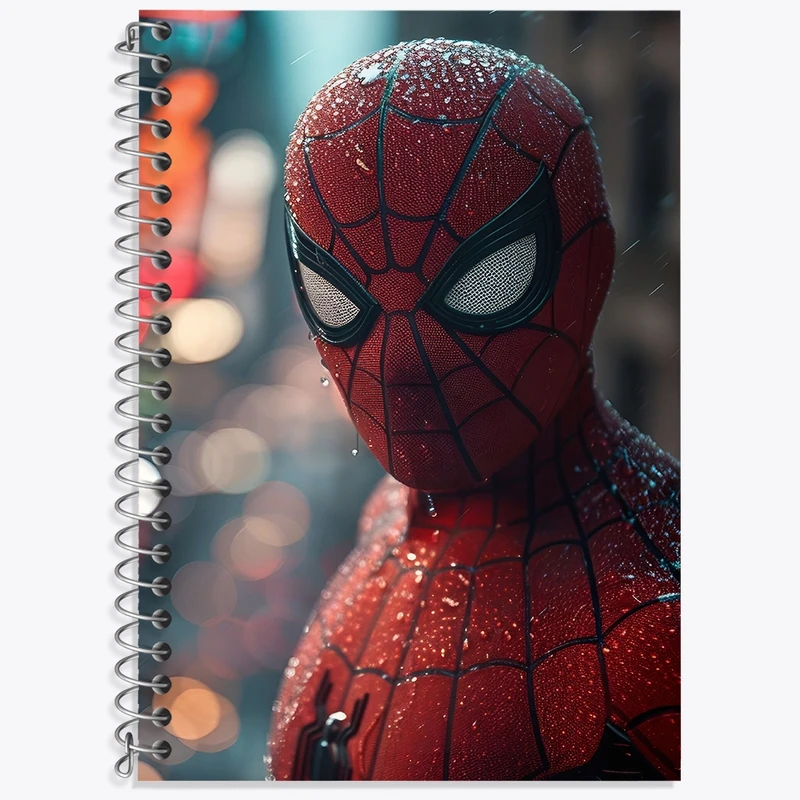 دفتر زبان 50 برگ خندالو مدل سه خط طرح مرد عنکبوتی (Spider Man) کد F3953