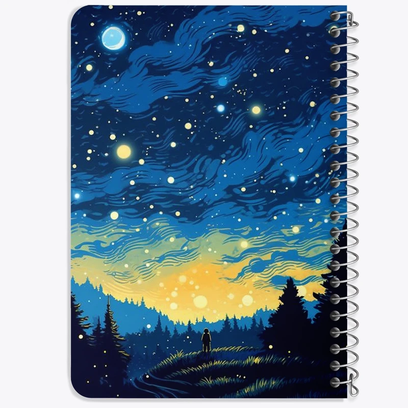 دفتر یادداشت 50 برگ خندالو طرح شب پرستاره کد F2944