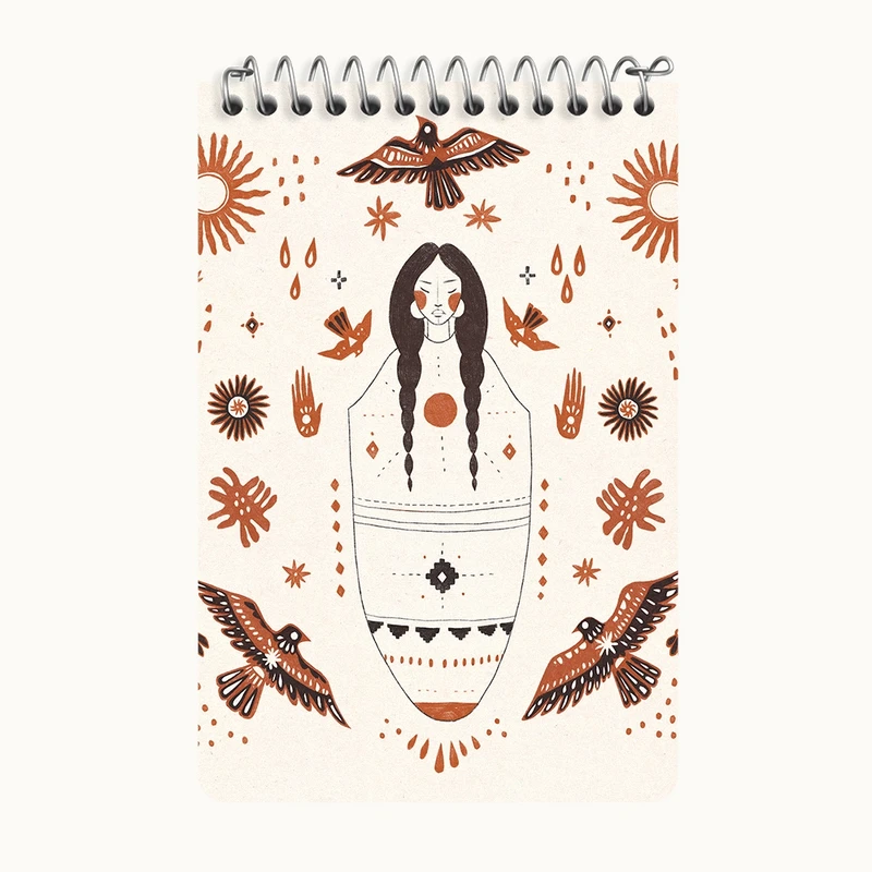 دفتر یادداشت 50 برگ خندالو طرح زن سرخپوست کد F4655