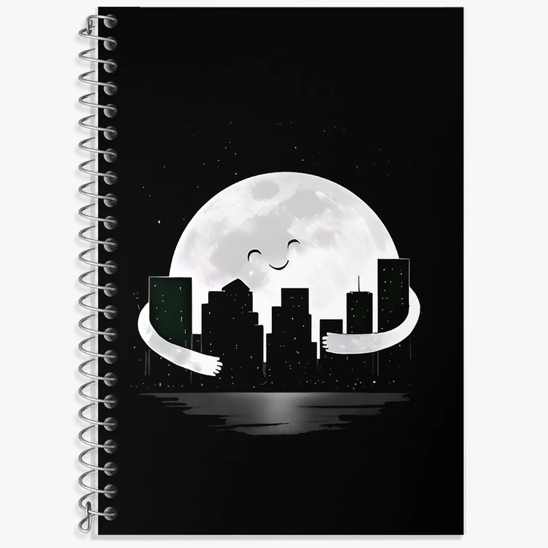 دفتر زبان 50 برگ خندالو مدل سه خط طرح ماه بامزه کد F9255