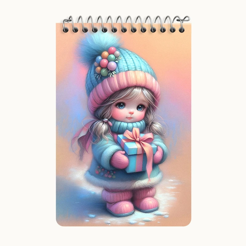 دفتر یادداشت 50 برگ خندالو طرح دختر کیوت کد F7155