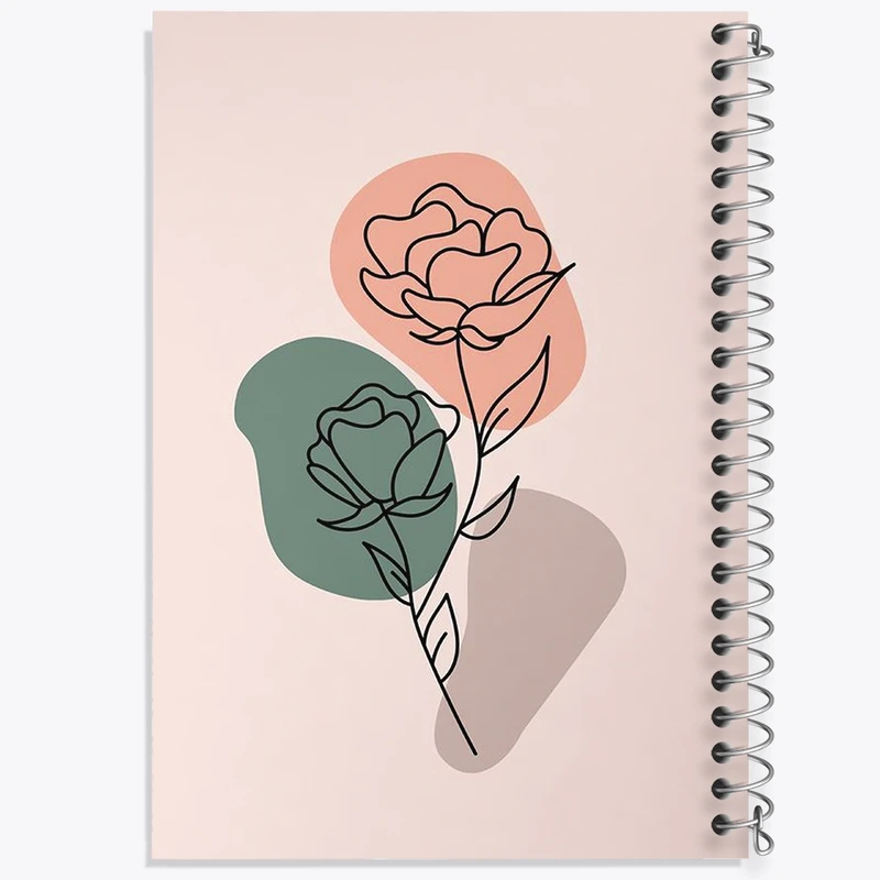 دفتر طراحی 50 برگ خندالو طرح گل مینیمال کد F3638