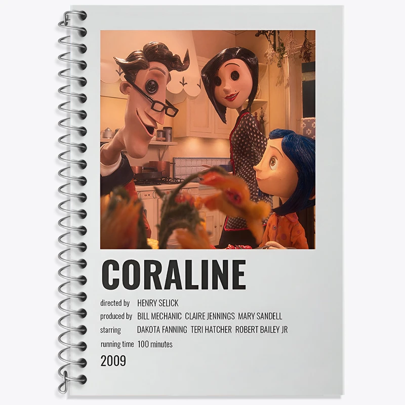 دفتر زبان 50 برگ خندالو مدل دو خط طرح کورالاین (Coraline) کد F13226