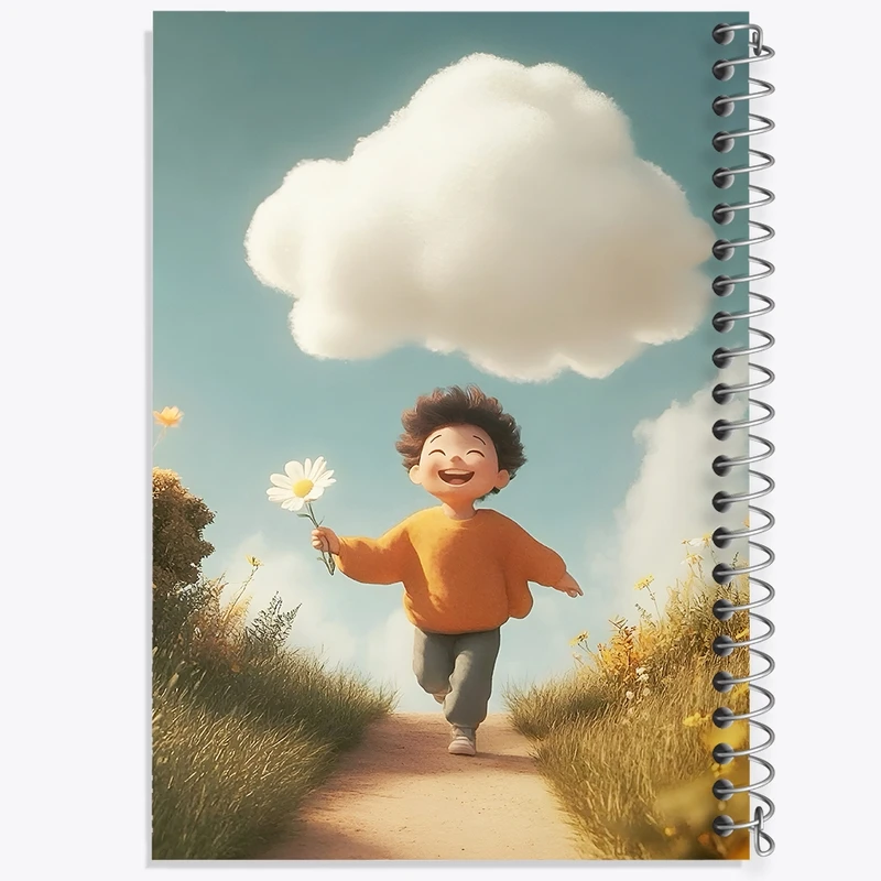 دفتر ژورنال نویسی 50 برگ خندالو مدل نقطه ای طرح پسرانه کیوت کد N8389