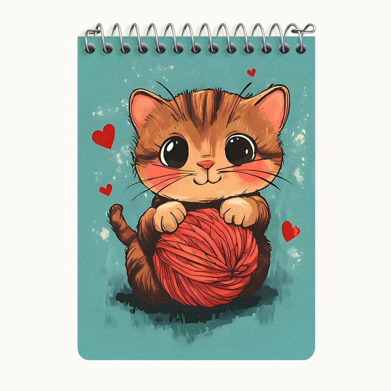 دفتر یادداشت 50 برگ خندالو طرح گربه بامزه کد N6712