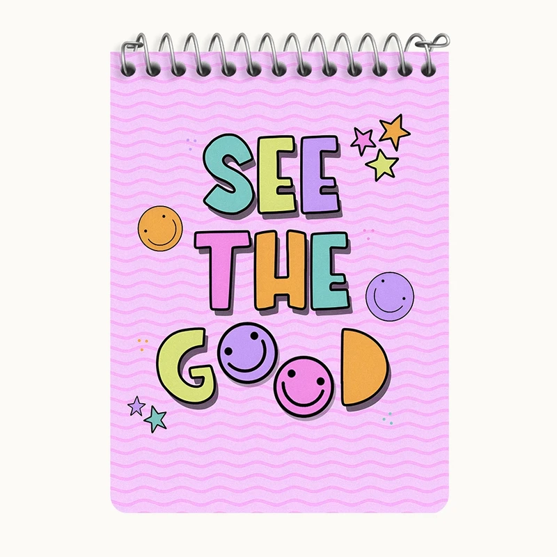 دفتر یادداشت 50 برگ خندالو طرح See The Good کد N6015
