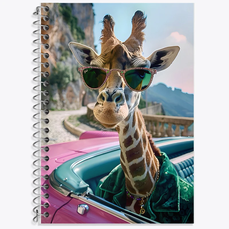 دفتر زبان 50 برگ خندالو مدل دو خط طرح زرافه کد F9945