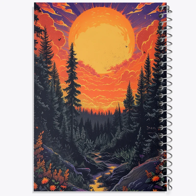 دفتر مشق 50 برگ خندالو طرح منظره غروب کد F3061