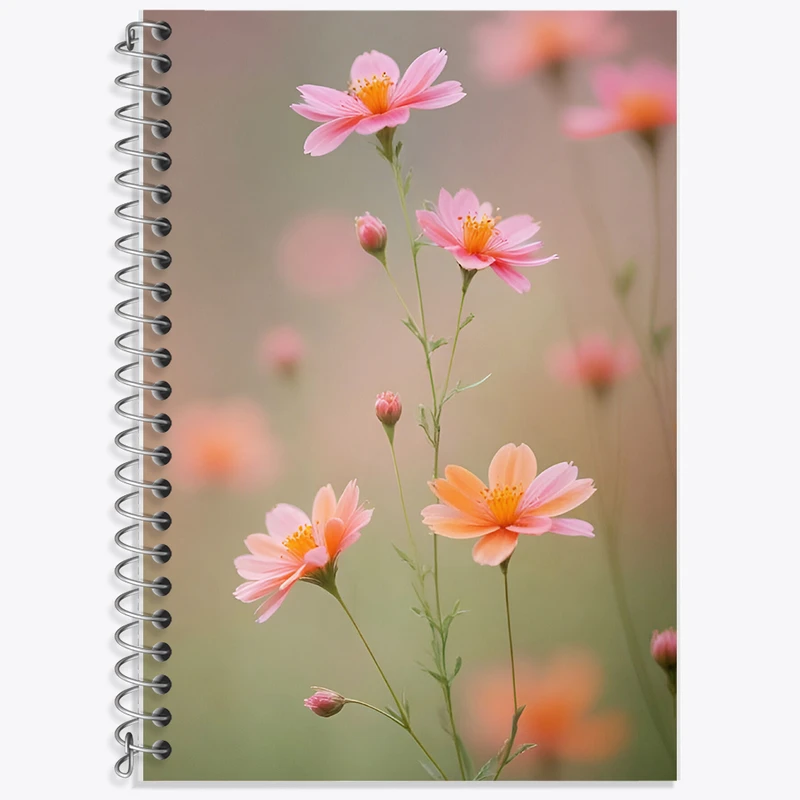 دفتر زبان دوخط 50 برگ خندالو طرح گل کد F10911