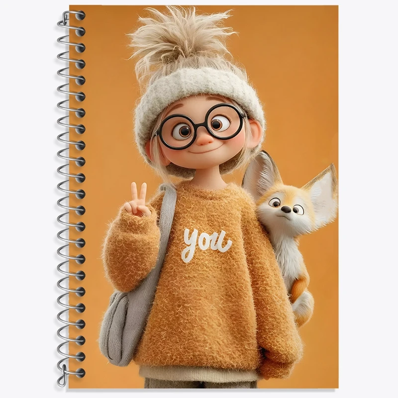 دفتر لغت 50 برگ خندالو طرح دخترانه بامزه کد N8381