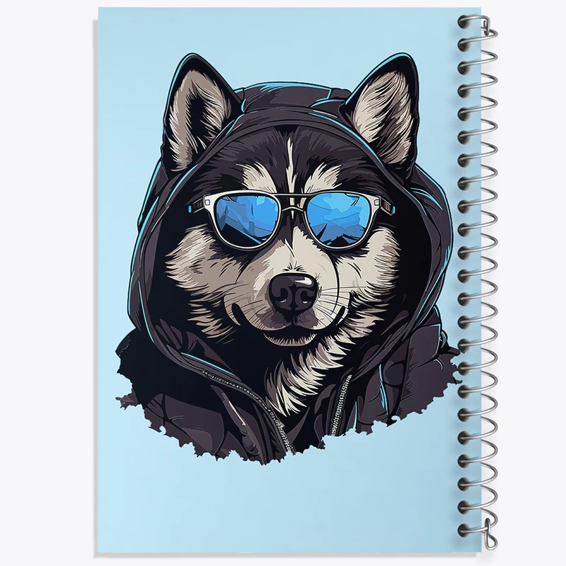 دفتر طراحی 50 برگ خندالو طرح سگ هاسکی کد N1412