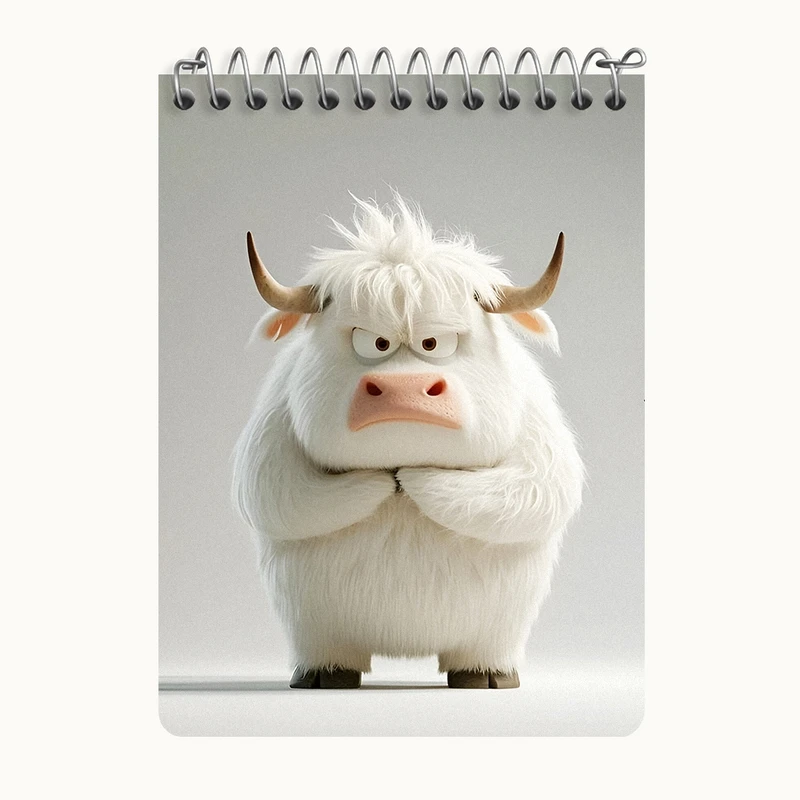 دفتر یادداشت 50 برگ خندالو طرح گاو عصبانی کد N5856