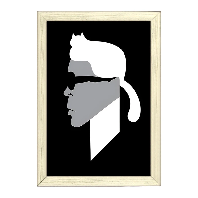 تابلو خندالو طرح کارل لاگرفلد (Karl Lagerfeld) کد F6414