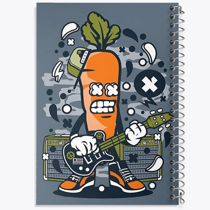 دفتر مشق 50 برگ خندالو طرح هویج بامزه کد F4368