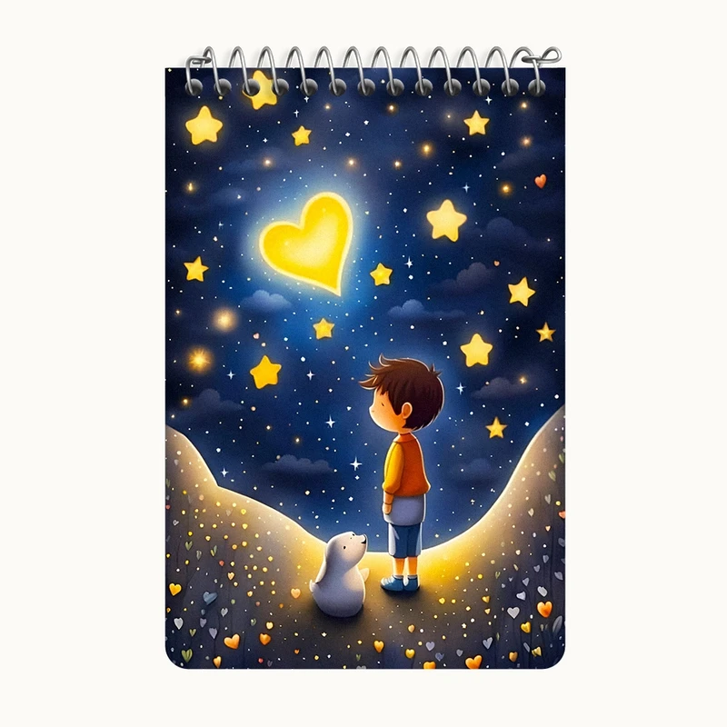 دفتر یادداشت 50 برگ خندالو طرح پسر و ستاره ها کد F6433