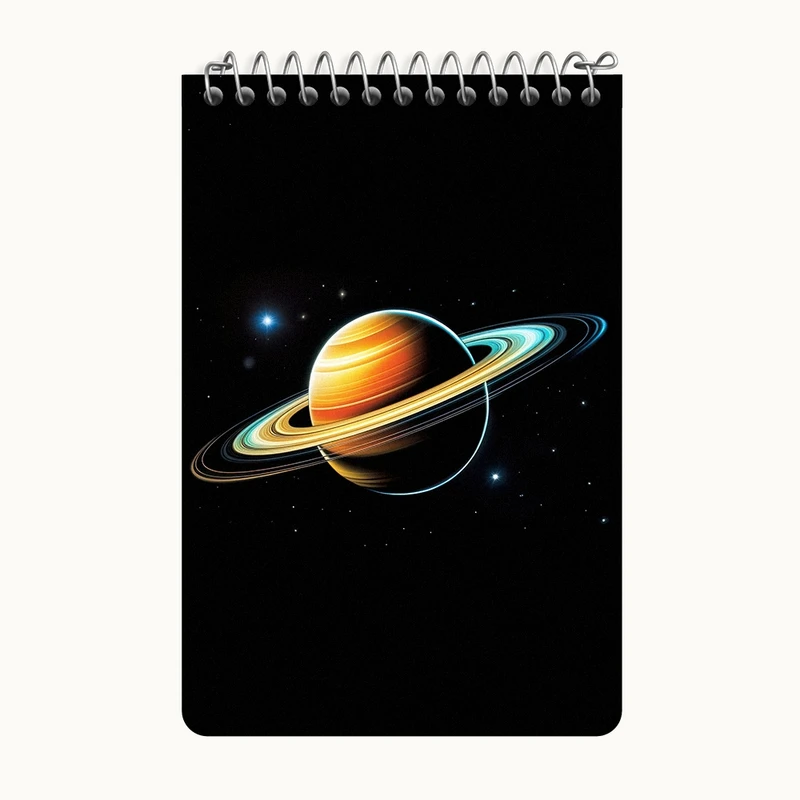دفتر یادداشت 50 برگ خندالو طرح سیاره زحل کد F3209