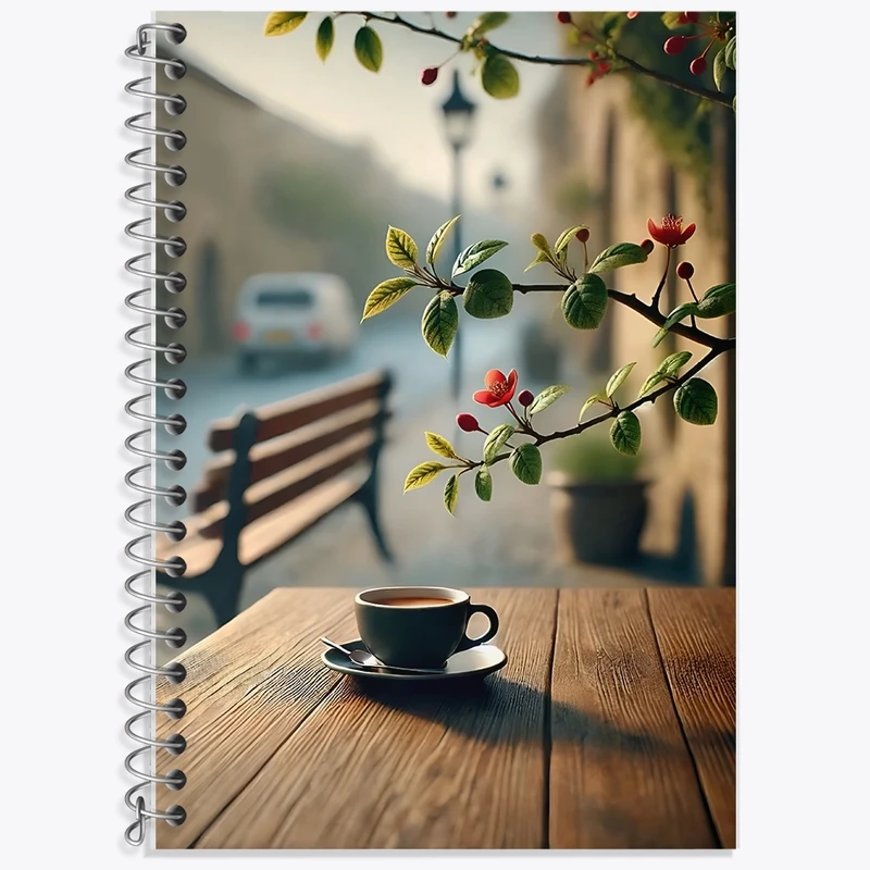 دفتر زبان 50 برگ خندالو مدل سه خط طرح فنجون قهوه کد F10927