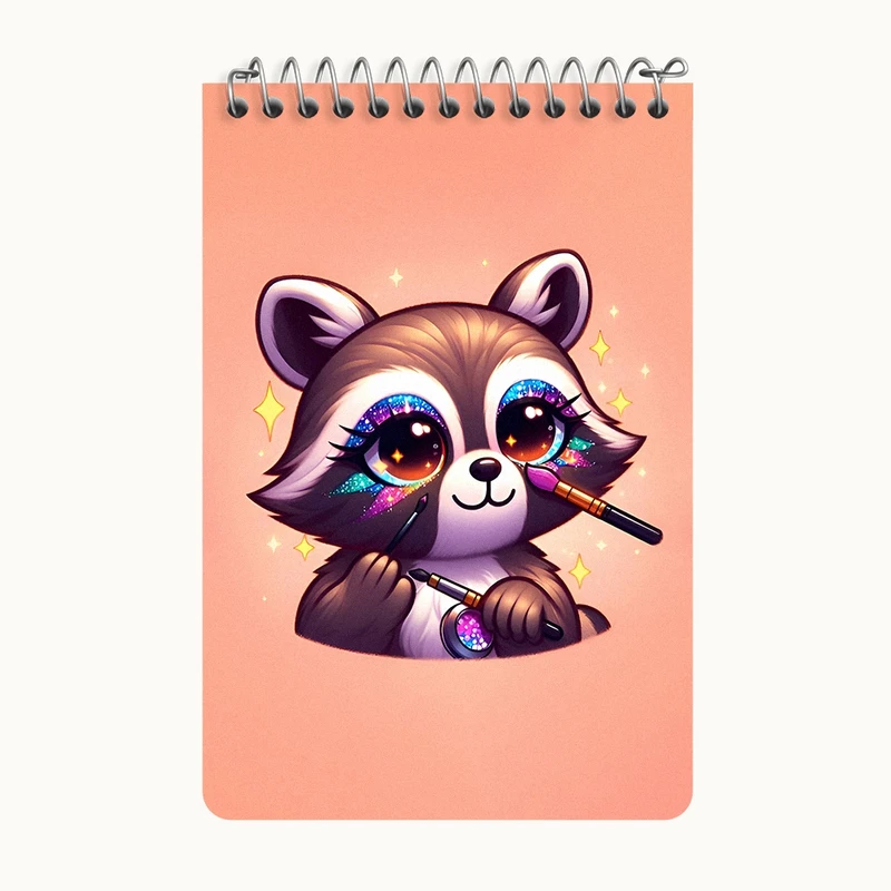 دفتر یادداشت 50 برگ خندالو طرح راکون بامزه کد F8425