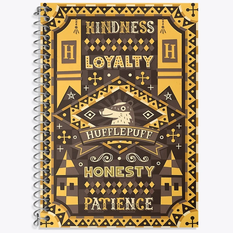 دفتر زبان 50 برگ خندالو مدل سه خط طرح هافلپاف هری پاتر کد F4442