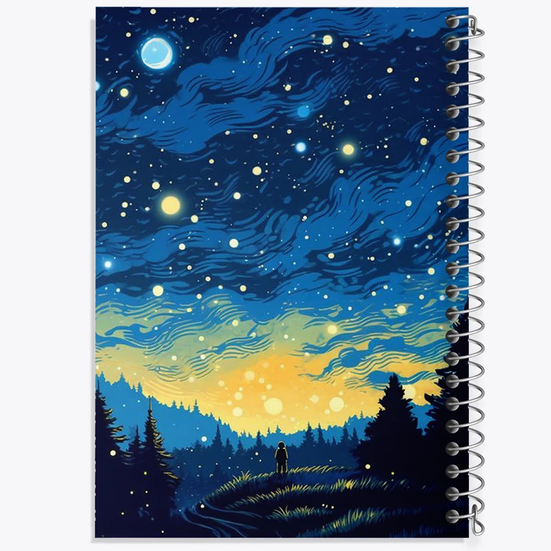 دفتر مشق 100 برگ خندالو طرح شب پرستاره کد F2944