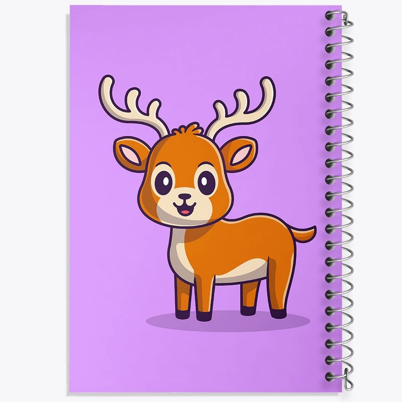 دفتر طراحی 50 برگ خندالو طرح حیوانات بامزه گوزن کد 25404