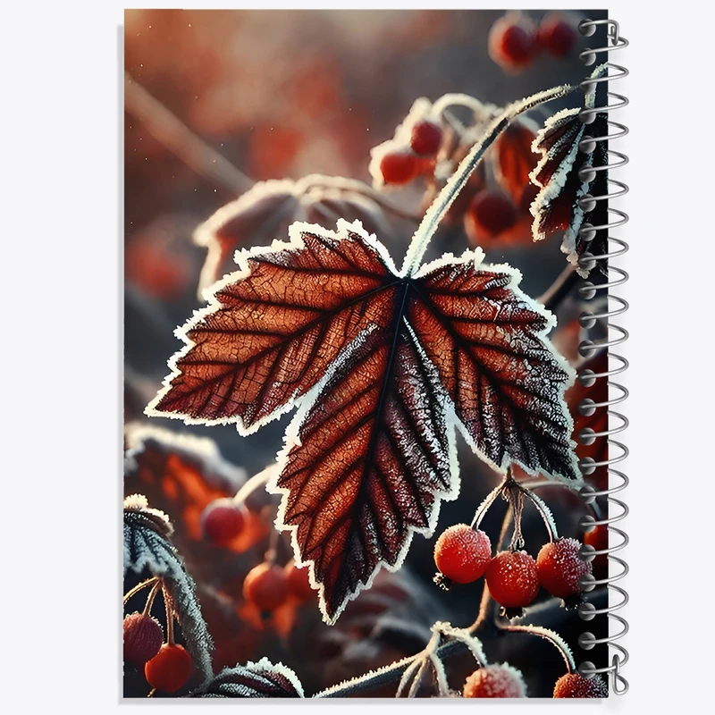 دفتر ژورنال نویسی 50 برگ خندالو مدل نقطه ای طرح برگ پاییزی کد F9974