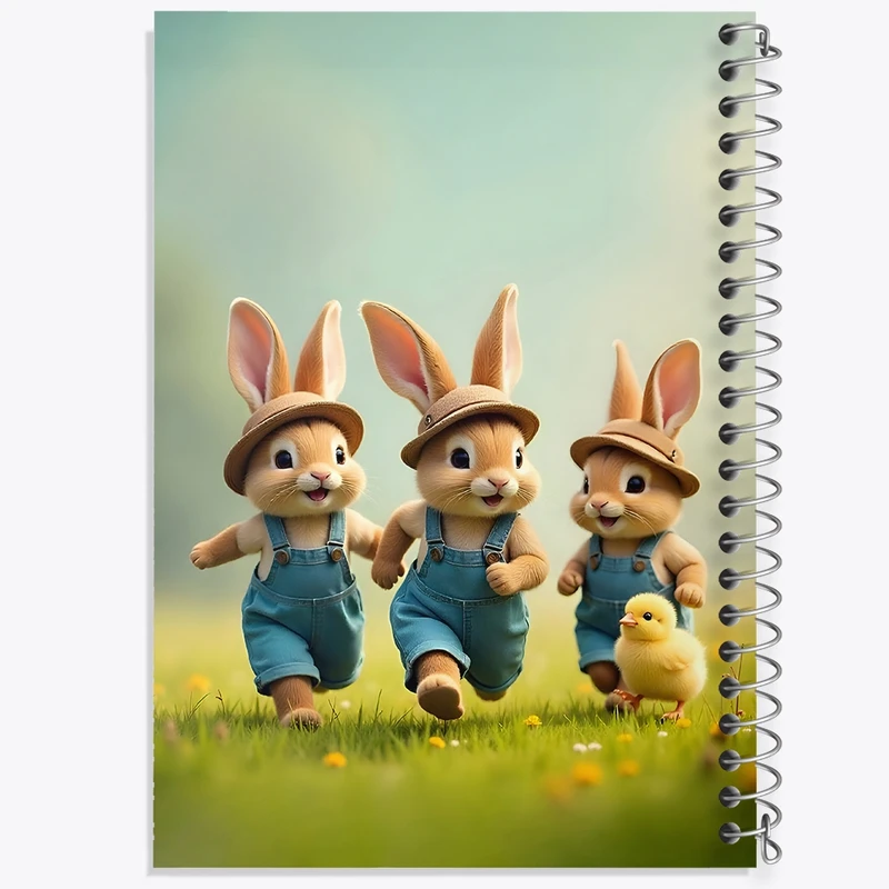 دفتر طراحی 50 برگ خندالو طرح خرگوش های کیوت کد N5043