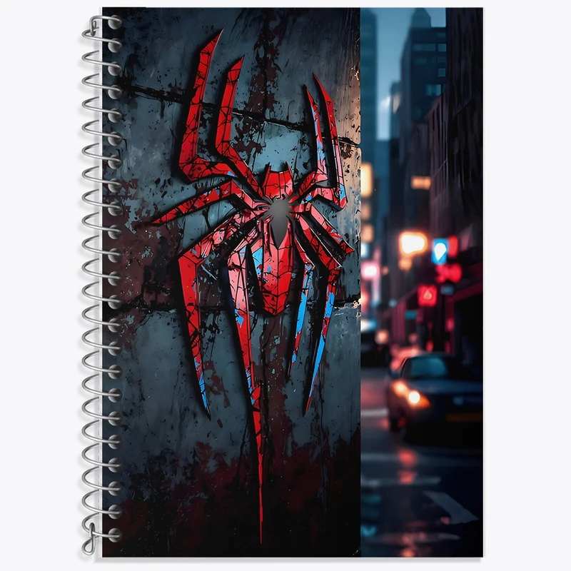 دفتر زبان 50 برگ خندالو مدل سه خط طرح مرد عنکبوتی کد F9138