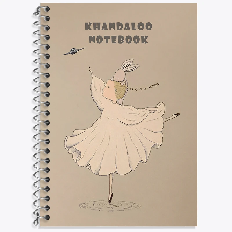 دفتر زبان 50 برگ خندالو مدل دو خط طرح باله  دختر کوچولو کد N8478