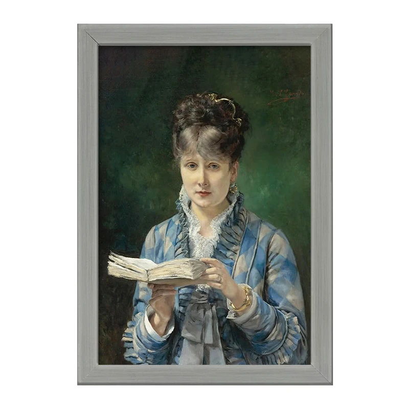 تابلو خندالو طرح نقاشی مطالعه کننده اثر ادواردو لئون گاریدو کد F12133