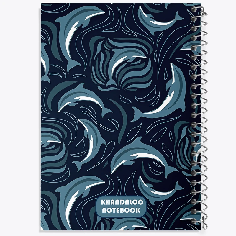 دفتر شطرنجی 50 برگ خندالو طرح پترن دلفین کد N6098