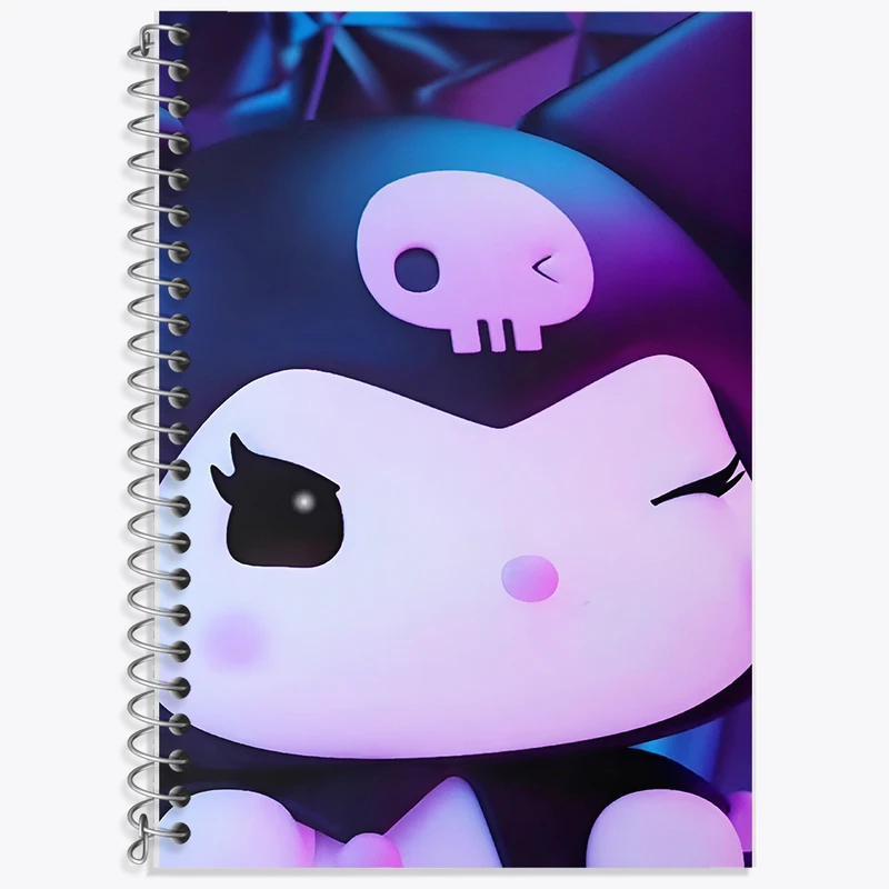 دفتر زبان 50 برگ خندالو مدل دو خط طرح کرومی (Kuromi) کد F10299