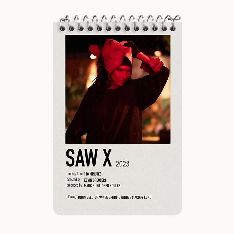 دفتر یادداشت 50 برگ خندالو طرح اره (Saw X) کد F12956