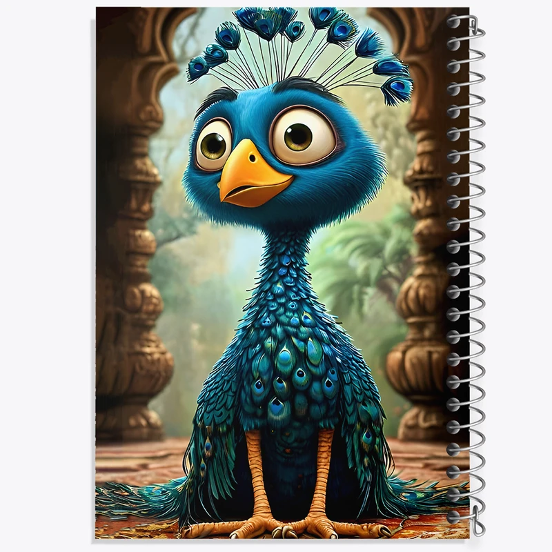 دفتر مشق 50 برگ خندالو طرح طاووس کد F9907