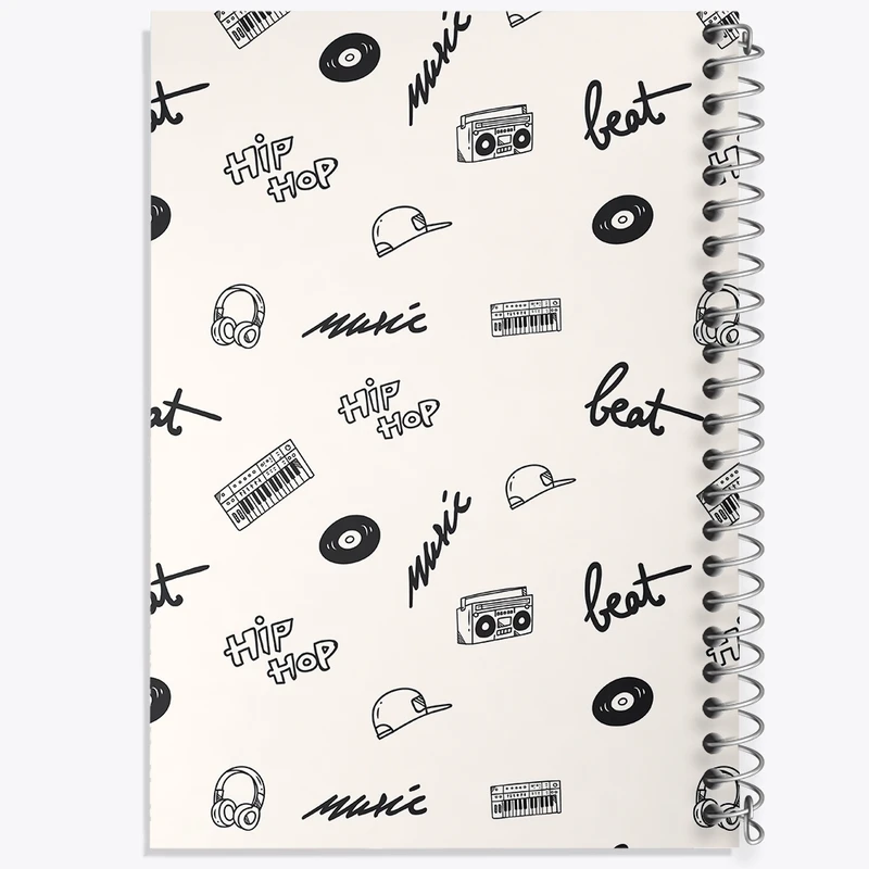 دفتر طراحی 50 برگ خندالو طرح پترن موسیقی کد N224